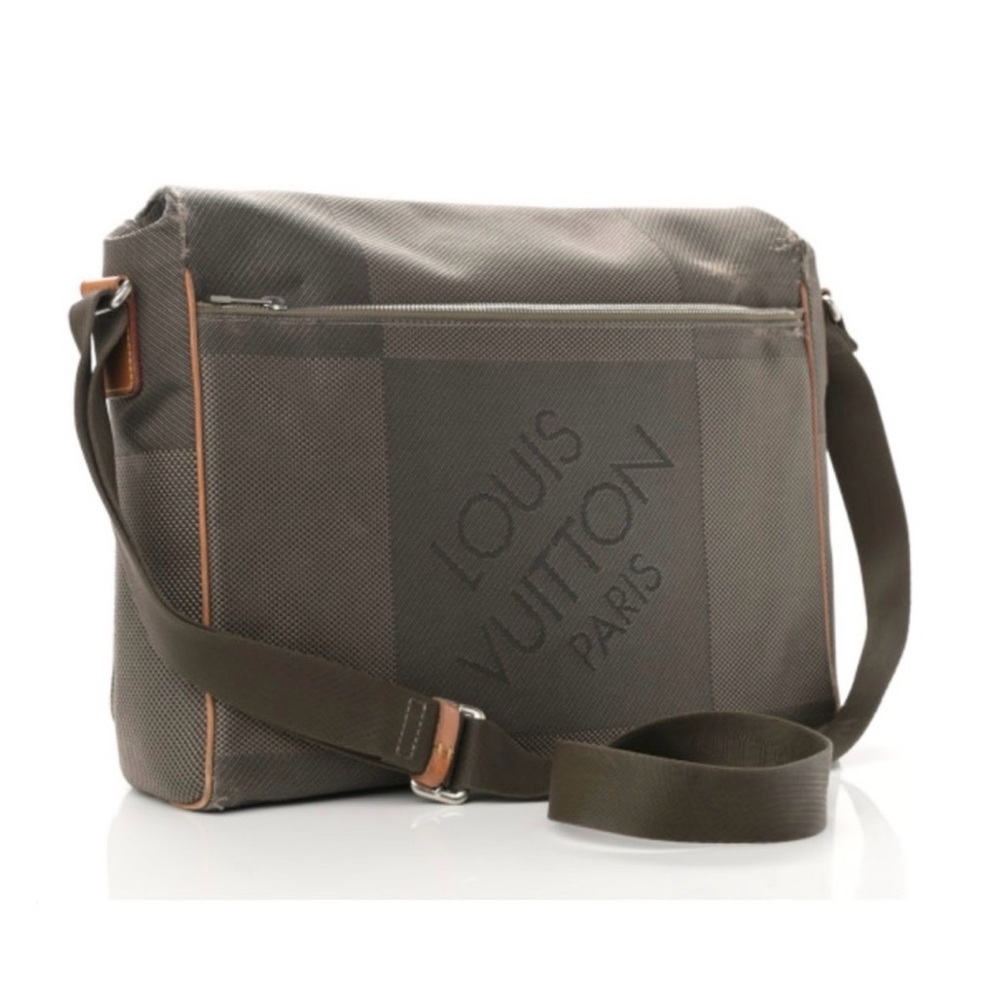 Louis Vuitton Damier Geant Terre Messenger Bag, Canvas Laptop Bag, Authentic